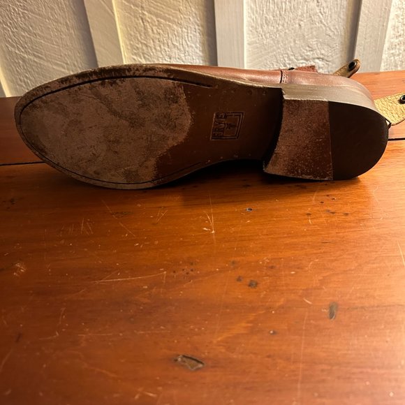 FRYE Womens Melissa Leather Button Zip Short Brown Boots Size 8.5 - Picture 7 of 11